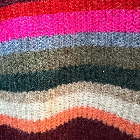American Eagle Sweater Multicolor Striped Cropped Crew Neck Cozy Boho Size M - Picture 5 of 7